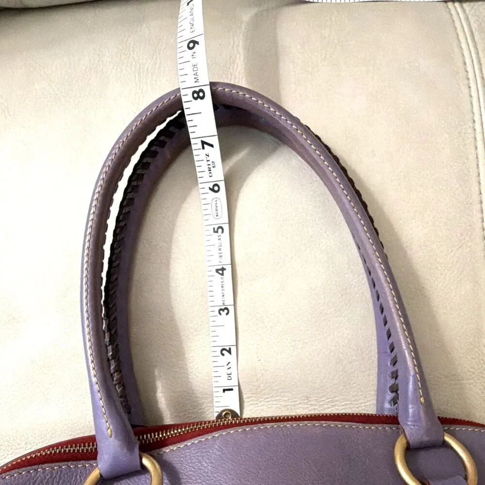 Dooney & Bourke Florentine Purple Domed Buckle Satchel Leather Bag RARE